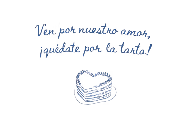 Venez pour notre amour, restez pour le gâteau !